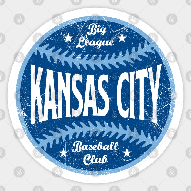 Kansas City Retro Big League Baseball - White Sticker by KFig21